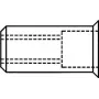 Porca rebitada GESIPA Al M5x7x12,5 cabeça pequena, intervalo de aperto 0,5–3,0 mm, embalagem de 500