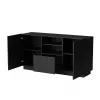 Cómoda Cama LIVERTI 150x42x78 cm, preto, aglomerado, 1 gaveta