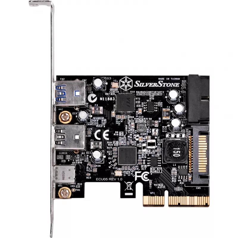 SilverStone ECU05 - adaptador USB - PCIe 2.0 x2 Low Profile - USB 3.1 Type-C x 1 + USB3.0 x 2 + USB3.0 (interno) x 2 (SST-ECU05)