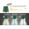 Beper P201UTP115 candeeiro de mesa LED recarregável, 1,5 W, interruptor tátil, regulável, adaptador para garrafa de 33 mm, resistente à água, verde