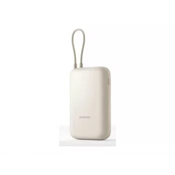 Powerbank Xiaomi 10000mAh com cabo integrado Bege