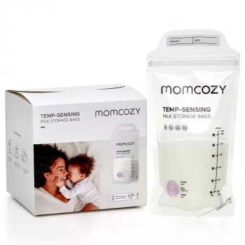 Sacos de armazenamento de leite Momcozy MS005 120 unid., sensíveis à temperatura, 170 ml
