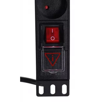 Alantec Régua de alimentação 19 polegadas 1U, 8x CEE 7/5, interruptor, 1,8m (PZ081U)