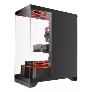 Caixa de PC Midi-Tower TACENS Mars Gaming MCPRISMA, preta, vidro temperado, compatível com ATX/Micro-ATX/Mini-ITX, 2x 3,5