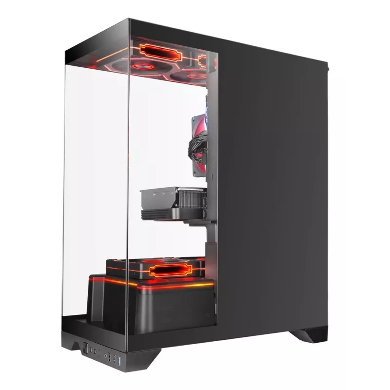 Caixa de PC Midi-Tower TACENS Mars Gaming MCPRISMA, preta, vidro temperado, compatível com ATX/Micro-ATX/Mini-ITX, 2x 3,5