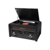 Gira-discos muse MT-115 W — preto/dourado, 33-45-78 rpm, braço de leitura em J, botão de volume, 240V AC