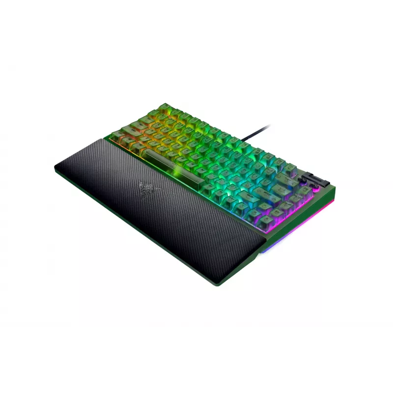 Teclado gaming mecânico Razer BlackWidow V4 75% — com fios, layout US, Edição Phantom Green, interruptores mecânicos táteis Razer