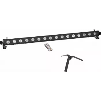 Barra de luz LED EUROLITE PIX-16 QCL com base FS-4, aço preto