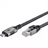 Goobay 70755 cabo USB-C para RJ45 Ethernet CAT 6 para ligação à Internet com fios estável com router/modem/switch de rede/substitui adaptador USB para RJ45 / 1