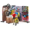 Oficina de bicicletas de brinquedo BRUDER 63120 conjunto de brincar com oficina e acessórios