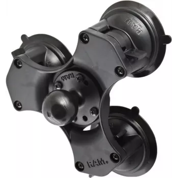 Base de esfera com tripla ventosa Twist-Lock RAM Mounts 3,81 cm Preto
