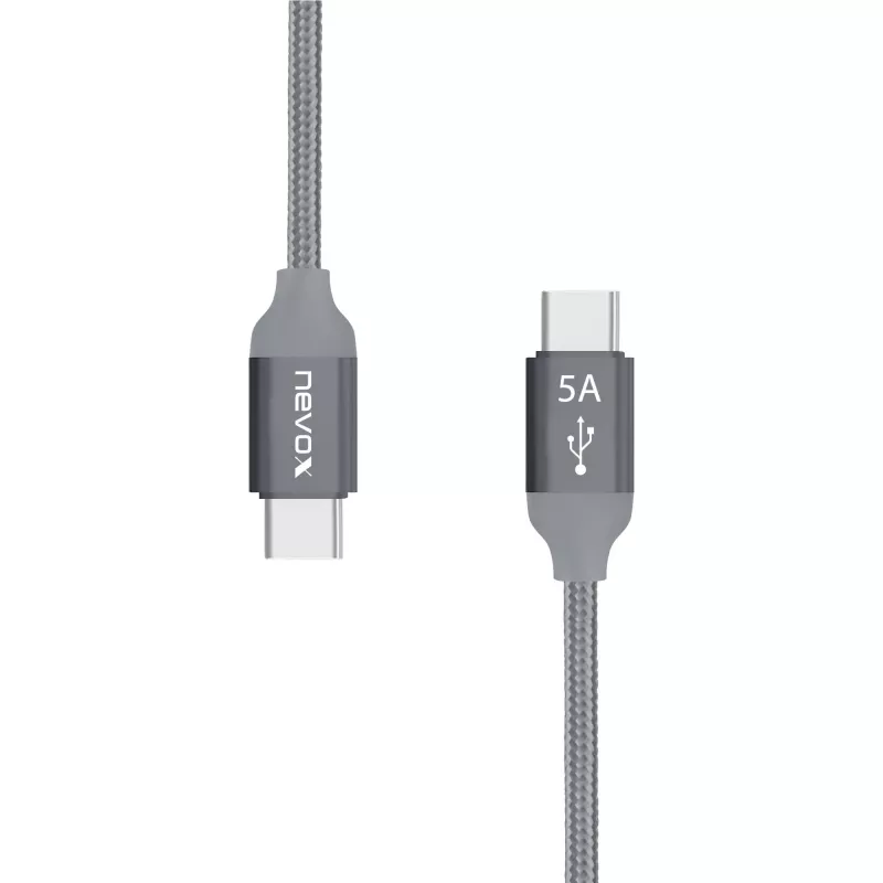 Cabo USB Nevox 1654 USB 2.0 2 m USB C cinzento prateado