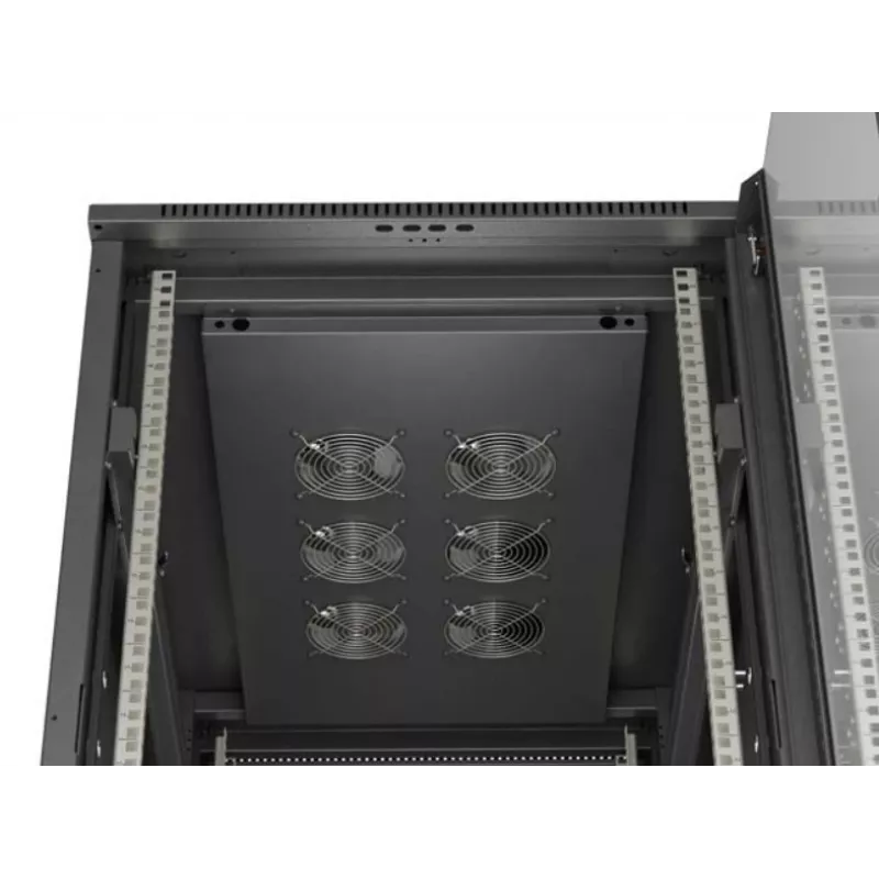Armário rack 19 polegadas LANBERG 22HE 600x1000 mm, preto, portas de vidro à frente e atrás