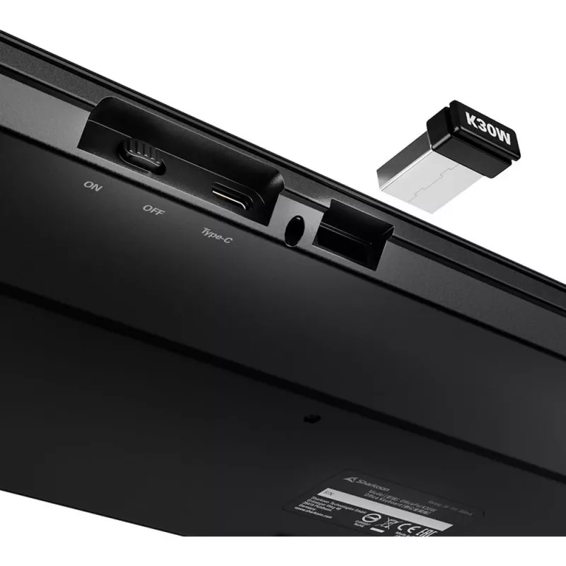 Sharkoon OfficePal K30W preto layout DE Rubberdome