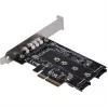 Placa adaptadora Silverstone SST-ECM27 M.2/SATA, PCIe 4.0, 1x M-Key, 2x SATA 6G - Low Profile