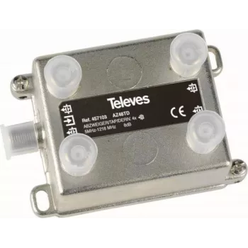 Distribuidor de 4 vias Televes AZ48TD 5–1218 MHz, 8 dB de atenuação