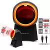 Qoltec 50857 leitor de códigos de barras de secretária com fio, 1D/2D, QR, USB, cabo de 1,75 m