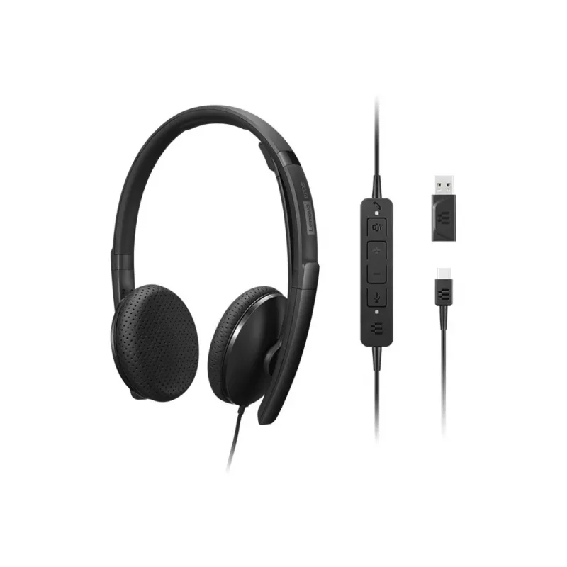 Lenovo 4XD1M45626 Auscultadores/headset com fios, arco de cabeça, USB Type-C, preto