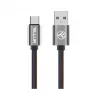 Cabo de dados USB Tellur USB para Type-C 1 m denim, cabo entrelaçado de 1 m para carregar e transferir dados