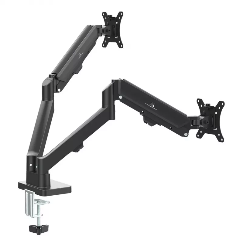 Suporte para 2 monitores Maclean, mola a gás, 17-32, 2-10 kg, preto, MC-134