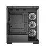 Caixa de PC DeepCool CG580 4F Midi Tower — ATX/ITX/MicroATX, vidro temperado, ventoinhas 3×120mm+1×120mm, 2×3,5 polegadas & 2×2,5 polegadas, USB-A×2 USB-C×1, preto