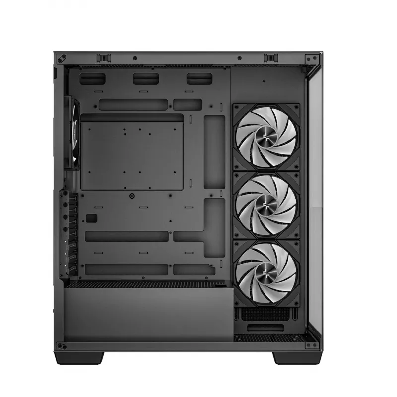 Caixa de PC DeepCool CG580 4F Midi Tower — ATX/ITX/MicroATX, vidro temperado, ventoinhas 3×120mm+1×120mm, 2×3,5 polegadas & 2×2,5 polegadas, USB-A×2 USB-C×1, preto