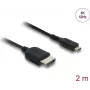 Cabo HDMI DELOCK 81691 — HDMI tipo A para Micro HDMI tipo D, 2 m, 48 Gbit/s, até 7680×4320, contactos banhados a ouro, preto
