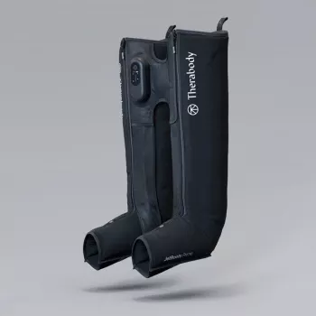 Botas de recuperação pneumáticas Therabody RecoveryAir JetBoots Prime S — sistema de compressão sequencial, bateria, autonomia 180 min, preto, 2,51 kg