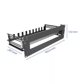 Painel de disjuntor DELOCK 67282 — Acessório metálico para rack de 19 polegadas, caixa preta, 1 unid.