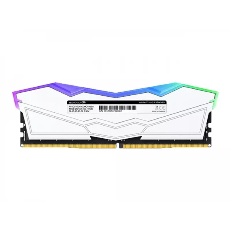 DIMM 32 GB DDR5-6000 (2x 16 GB) Kit duplo, memória branca, FF4D532G6000HC38ADC01, Delta RGB, INTEL XMP