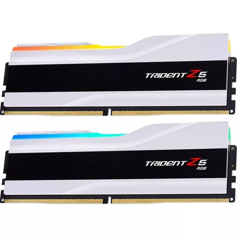 DIMM 64 GB DDR5-6000 (2x 32 GB), memória RAM branca, F5-6000J2836G32GX2-TZ5RW, Trident Z5 RGB, INTEL XMP