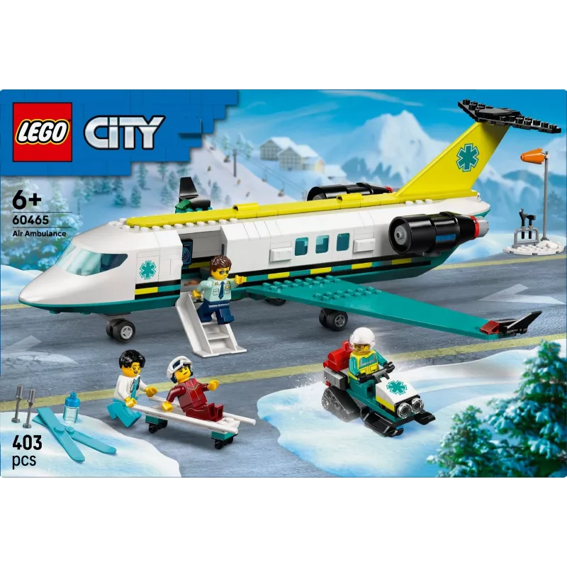 LEGO City Avião de resgate 60465 – pequeno conjunto de construção de avião de resgate, 403 peças, 4 minifiguras, idade 6+
