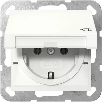 Tomada Schuko GIRA System 55, branco, profundidade 29 mm