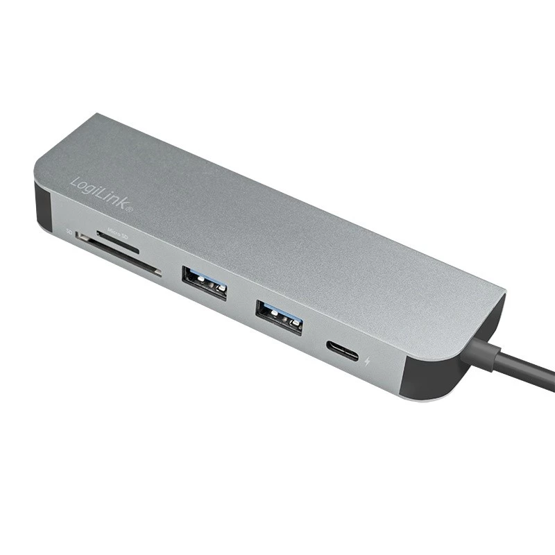 LogiLink UA0343 hub multiporta USB-C alumínio USB 3.2 2.ª geração mult