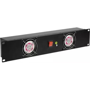 Painel frontal para rack Omnitronic Z-19 2U com 2 ventoinhas para rack de 19 polegadas