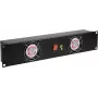 Painel frontal para rack Omnitronic Z-19 2U com 2 ventoinhas para rack de 19 polegadas