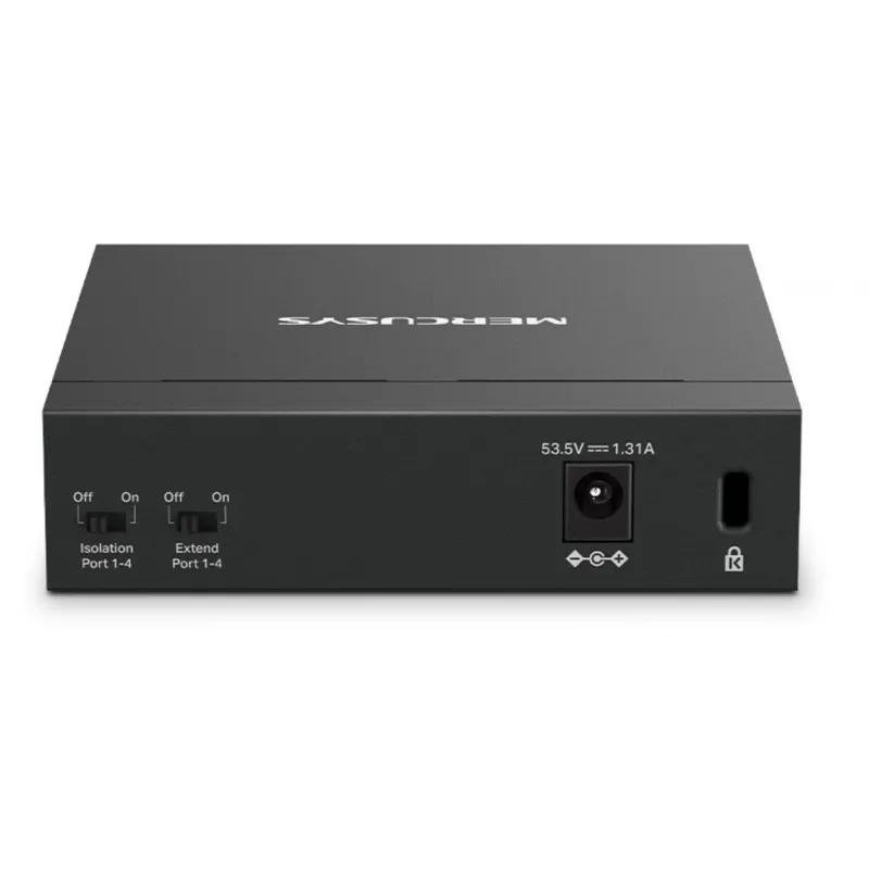 Switch de secretária Mercusys 5 portas Gigabit com 4 portas PoE+