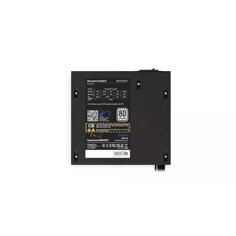 Fonte de alimentação ENDORFY Elementum E5 550W 24-pin ATX ATX Preto