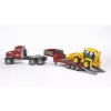 Camião articulado de brincar com acessório JCB 4CX, BRUDER, modelo BR-02813, construção em ABS, multicolor