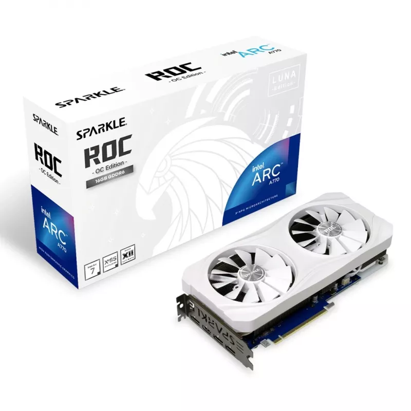 Placa gráfica Sparkle SA770RW-16GOC — Intel Arc A770 ROC Luna, 16 GB GDDR6, PCIe 4.0, 256-Bit