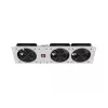 Grelha de ventilação vertical 19 polegadas para armário rack, 3 ventoinhas, 230 V, cinzento