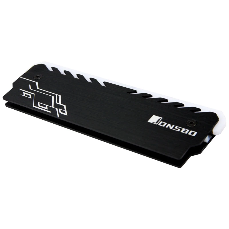 Dissipador de RAM Jonsbo NC-1 RGB preto – dissipador de memória ativo com iluminação RGB, design low-profile