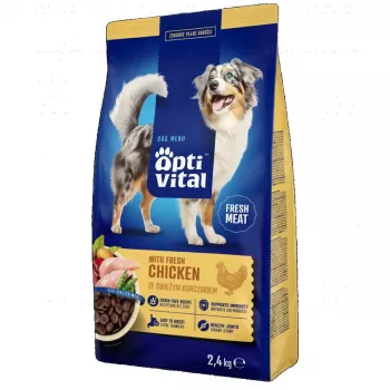 OptiVital alimento seco completo para cães adultos com frango 2,4 kg