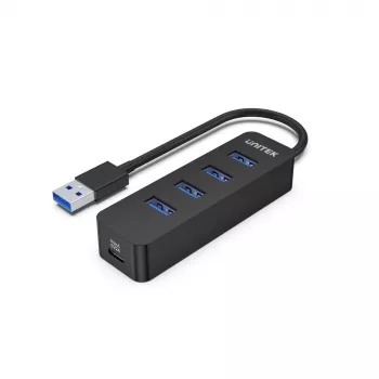 UNITEK uHUB Q4 USB 3.2 Gen 1 (3.1 Gen 1) Type-A 5000 Mbit/s Preto