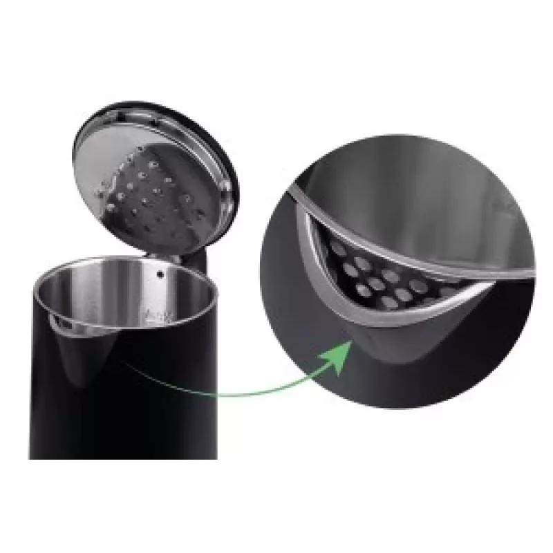 Chaleira elétrica IDEAL 1,7 l, caixa em aço, potência 1500 W, preto
