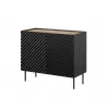 Cómoda Cama Meble ONDA 2D 98x45x85 cm, preto, estrutura em aglomerado