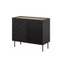 Cómoda Cama Meble ONDA 2D 98x45x85 cm, preto, estrutura em aglomerado