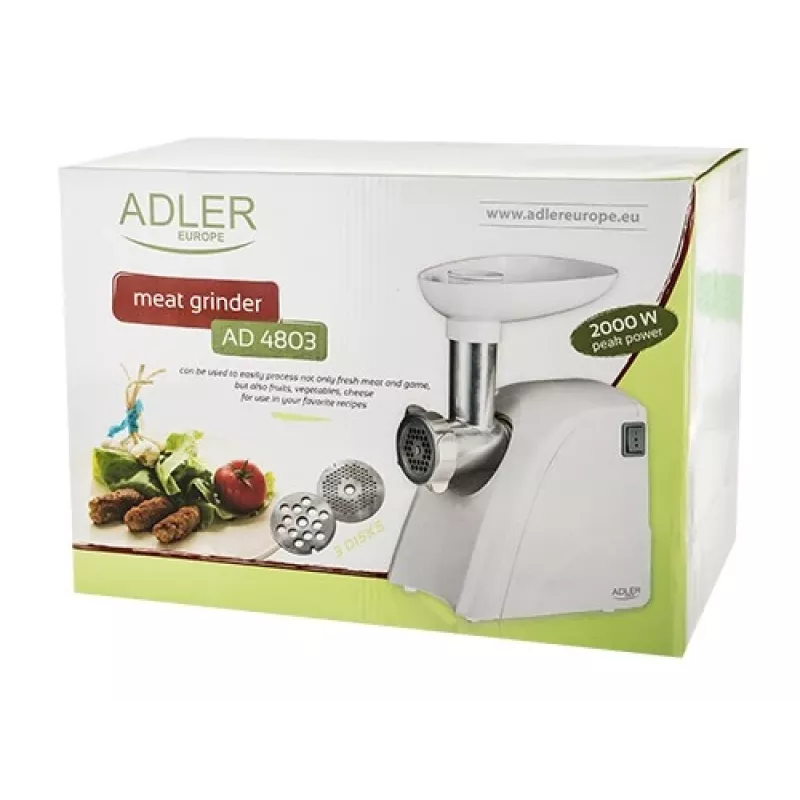 Adler AD 4803 picadora de carne 800 W aço inoxidável, branco