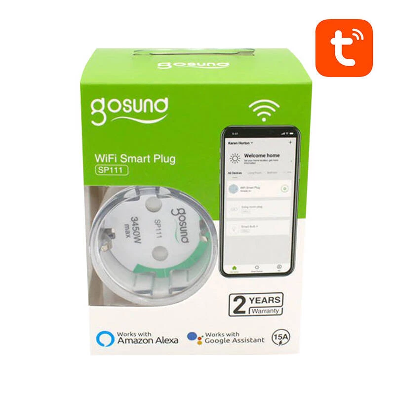 Tomada inteligente WiFi Gosund SP111 3680W 16A, Tuya pack de 2