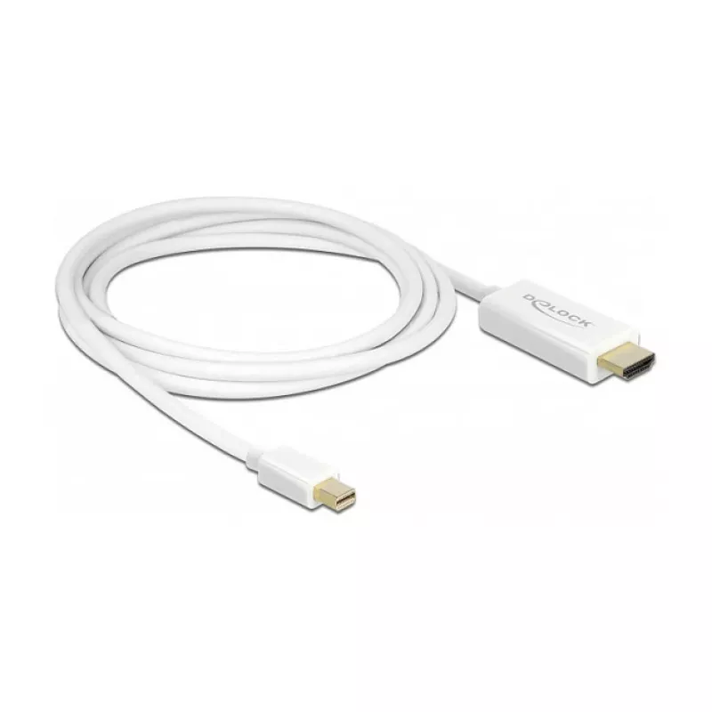 Adaptador de cabo de vídeo DeLOCK 83707 Mini DisplayPort para HDMI 2m branco